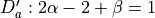 D'_a: 2\alpha - 2+\beta=1