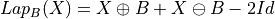 Lap_B(X) = X\oplus B + X\ominus B - 2Id