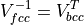 V_{fcc}^{-1} = V_{bcc}^T