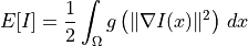 E[I]={\frac  {1}{2}}\int _{{\Omega }}g\left(\|\nabla I(x)\|^{2}\right)\,dx