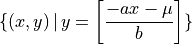 \{(x,y)\,|\, y=\left [ \frac{-ax-\mu}{b} \right ]   \}