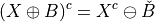 (X \oplus B)^c = X^c \ominus \check{B}