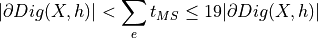 |\partial Dig(X,h)| <      \sum_e t_{MS} \leq 19|\partial Dig(X,h)|