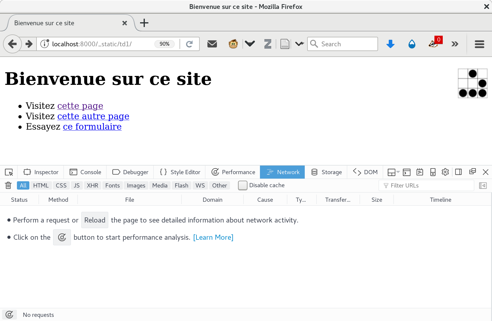 Console développeur sous Firefox