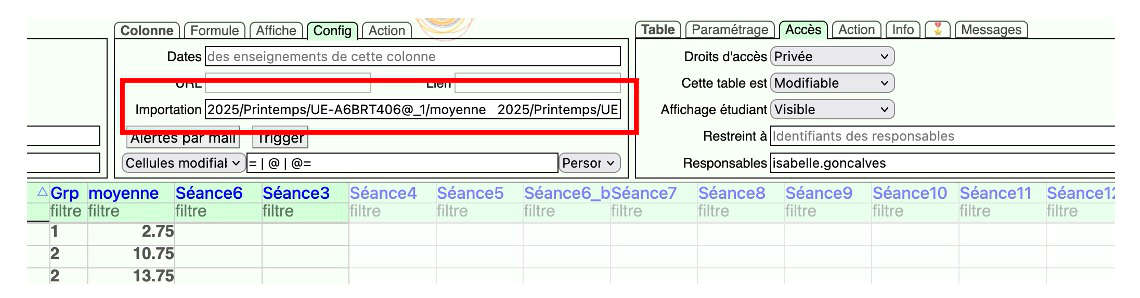 capture écran import dynamique moyenne 3ème étape